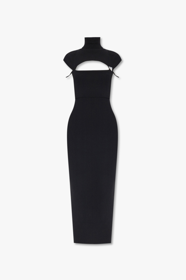 GenesinlifeShops Canada outs The Attico Black Ribbed dress